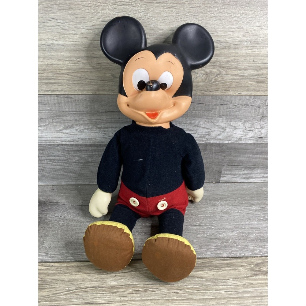 Vintage Walt Disney Mickey Mouse Marching Doll Hasbro Hong Kong